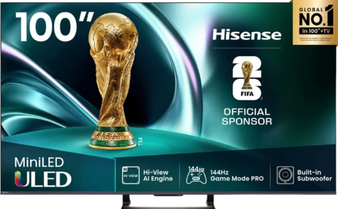Hisense 100 Inch UHD Mini-LED 165HZ VRR Gaming TV
